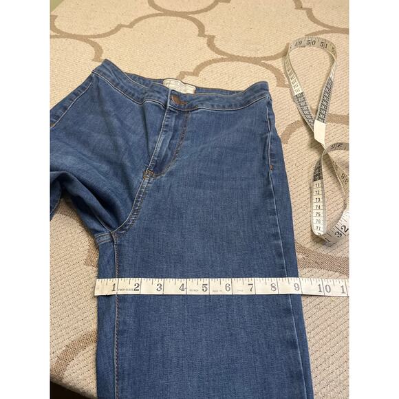Free people Just Float on Flare Jeans High Rise stretch raw hem blue, size 26 - Picture 7 of 15